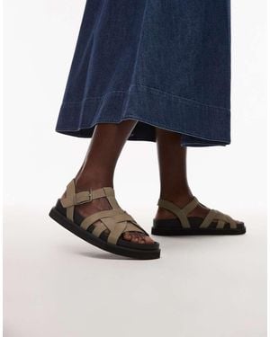 TOPSHOP Jason Flat Sandals - Blue