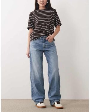 Lee Jeans Rider Straight Wide Leg Jeans - Blue