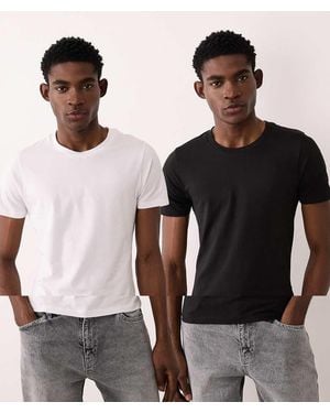 Jack & Jones 2 Pack Muscle Fit T-shirts - Black