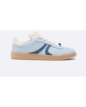 Stradivarius Casual Leather Trainers - Blue