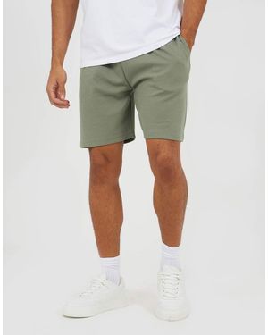 Brave Soul Textured Longline Shorts - Green