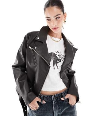Cotton On Cotton On Roman Faux Leather Biker Jacket - Black