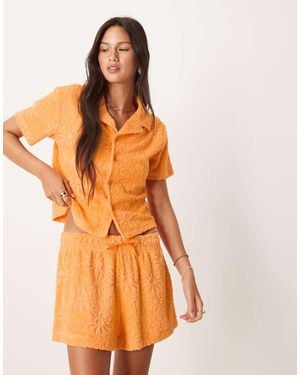 ASOS Towelling Boxer Short Co-ord - Orange