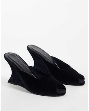 ASOS Navigate Peep Toe Wedges - Black