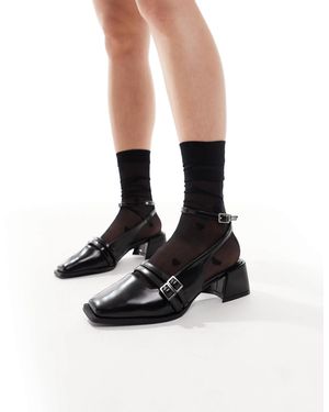 Raid Wide Fit Stacia Sling Back Heeled Mary Janes - Black