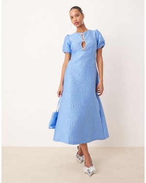 Sister Jane Dream Seashell Embellished Jacquard Midi Dress Co-Ord - Blue