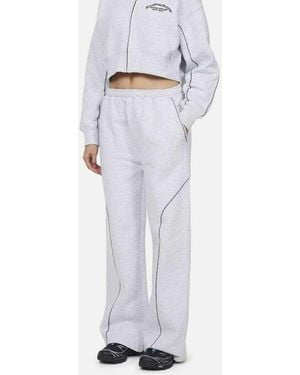 Good For Nothing Coverlock Stitching Baggy Joggers - White