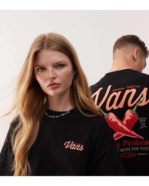 Vans Camiseta Negra Extragrande Con Estampado Trasero Local Spice Exclusiva En Asos De - Naranja