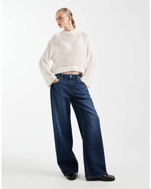 ASOS Knitted Open Stitch Jumper - White