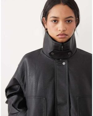 Abercrombie & Fitch Funnel Neck Bomber Jacket - Black