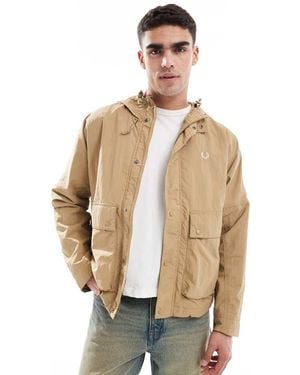 Fred Perry Cropped Fishing Parka Jacket - Natural