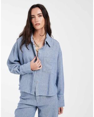 Gap Twill Linen Mix Shirt - Blue
