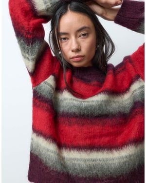 Noisy May Brushed Knitted Jumper - Red