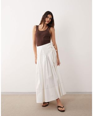 ARRANGE Tie Front Wrap Maxi Skirt - White
