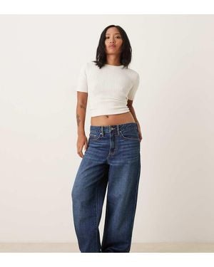Gina Tricot Low Waist baggy Barrel Leg Jeans - Blue