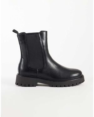 Glamorous Botas Tobilleras Con Suela Gruesa Negras-Negro