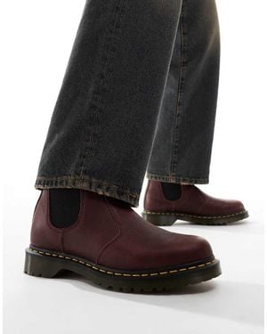 Dr. Martens Botines Chelsea Con Forro De Piel 2976 De Dr. Martens-Rojo - Negro