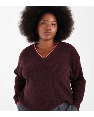 ONLY Contrast Stitch Jumper - Purple