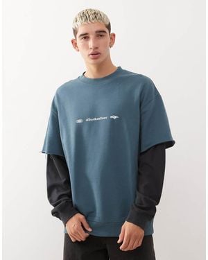 Quiksilver Openbar Mock Layered Crew - Blue