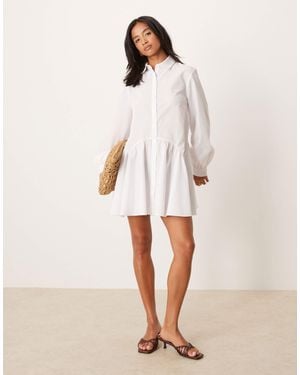 ASOS Asos design petite – mini-hemdkleid - Natur