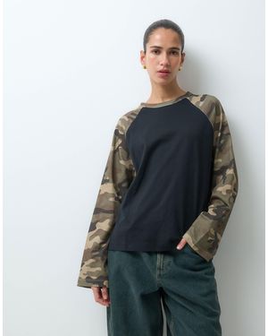 Collusion Langärmliges boxy-raglan - Blau
