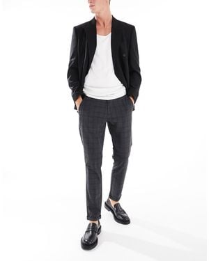 Jack & Jones Checkered Belted Tailored Pants - Black