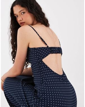 Hollister Twist Bust Slip Midi Dress - Blue