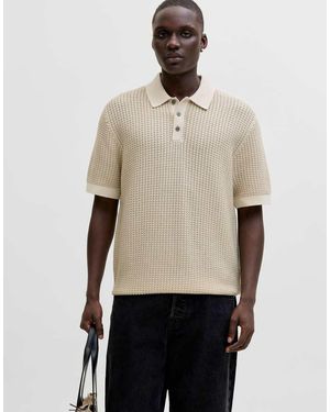 Jack & Jones Knitted Polo - Natural