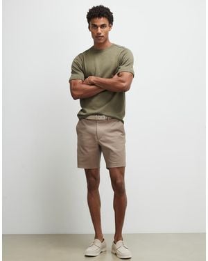River Island Slim Stretch Chino Short With Belt - Natural