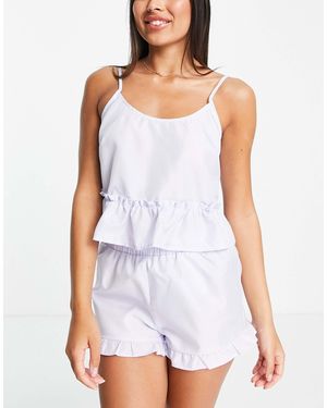 Vero Moda – mix & match – leichte pyjama-shorts - Lila