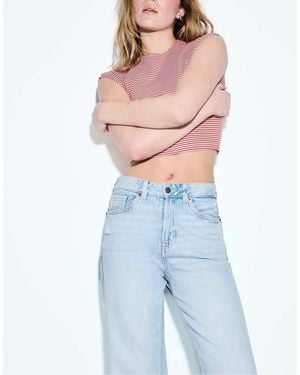 Stradivarius D92 Straight Wide-Leg Jeans - Blue