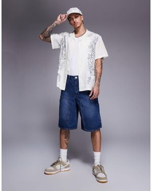 Liquor N Poker Relaxed Denim Carpenter Jorts - Blue