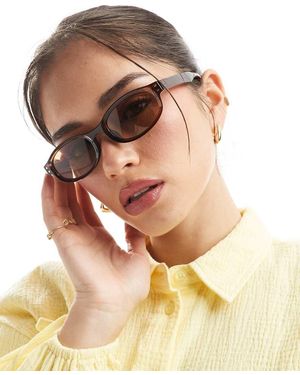A.J. Morgan Slim Round Sunglasses - Brown