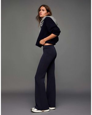 Bershka Pantalon en modal coupe évasée - bleu