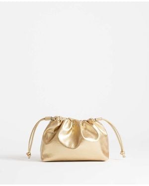 TOPSHOP Celia Middelgrote Clutchtas Met Plooien - Naturel