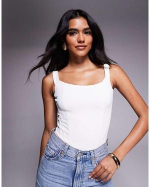 GOOD AMERICAN Scuba Corset Bodysuit - Black