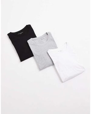 French Connection 3-Pack Cotton Crew Neck Boxy Fit Short Sleeve T-Shirts - Black