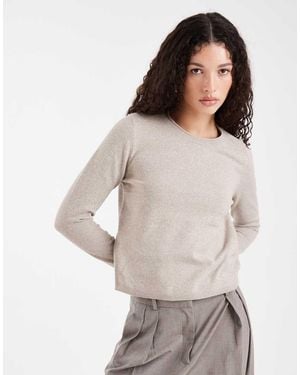 ONLY Round Neck Knitted Top - White