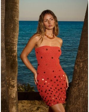 South Beach X Sasha Corte-t Knitted Mini Beach Dress - Blue