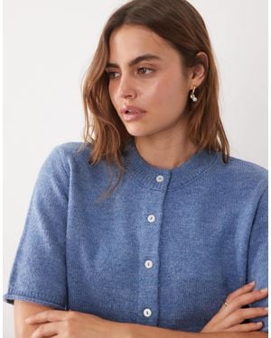 ASOS – leichte, kurzärmlige relaxed-fit-strickjacke - Blau