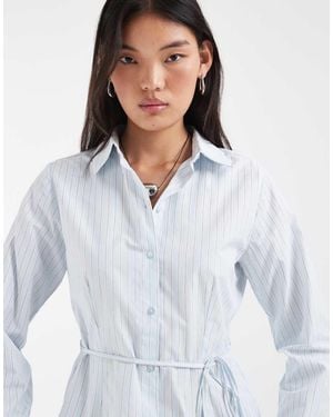 JJXX Long Sleeve Poplin Shirt With Tie Detail - White