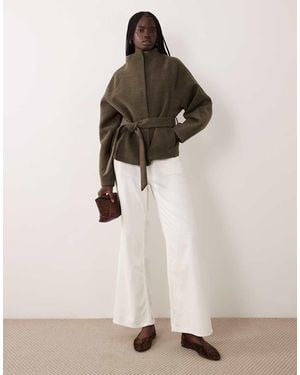 Jdy High Neck Wrap Jacket - Natural