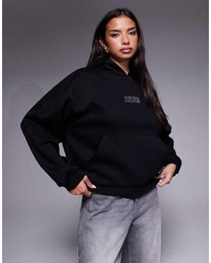 ASOS Weekend Collective Hoodie With Hotfix Diamante Graphic - Black