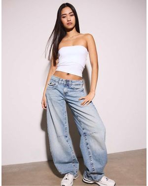 Stradivarius Basic Bandeau Top - Blue