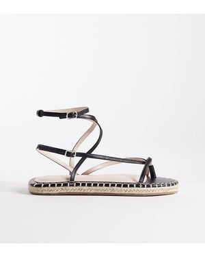 Raid Wide Fit Sandalias Negras Planas Con Suela Estilo Alpargatas Danita De -Negro - Metálico