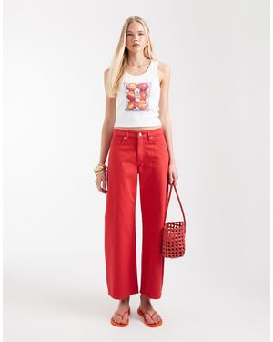 Mango Kika 100% Cotton Straight Jeans - Red