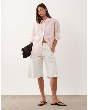 ARKET Boxy Cotton Poplin Shirt - Natural