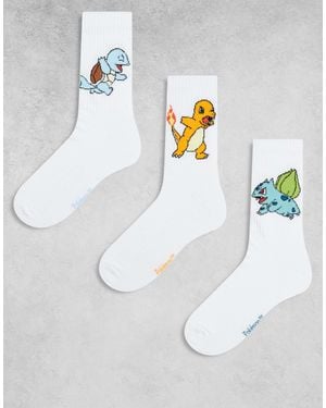 ASOS Pokémon 3 Pack Of Socks - White