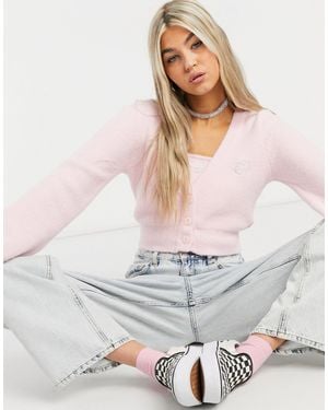 Bershka X Hello Kitty Fluffy Crop Cardigan Co-ord - Pink