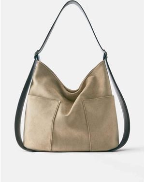 Pull&Bear Cabas contrasté taupe - Neutre